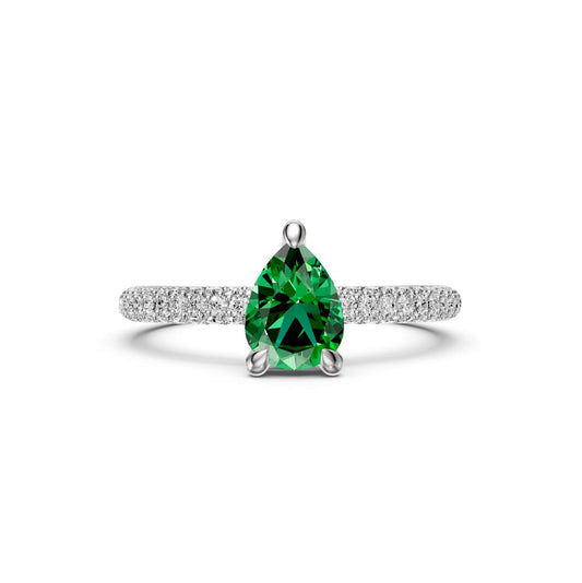 Diamond Ring with Tsavorite in White Gold R39600125