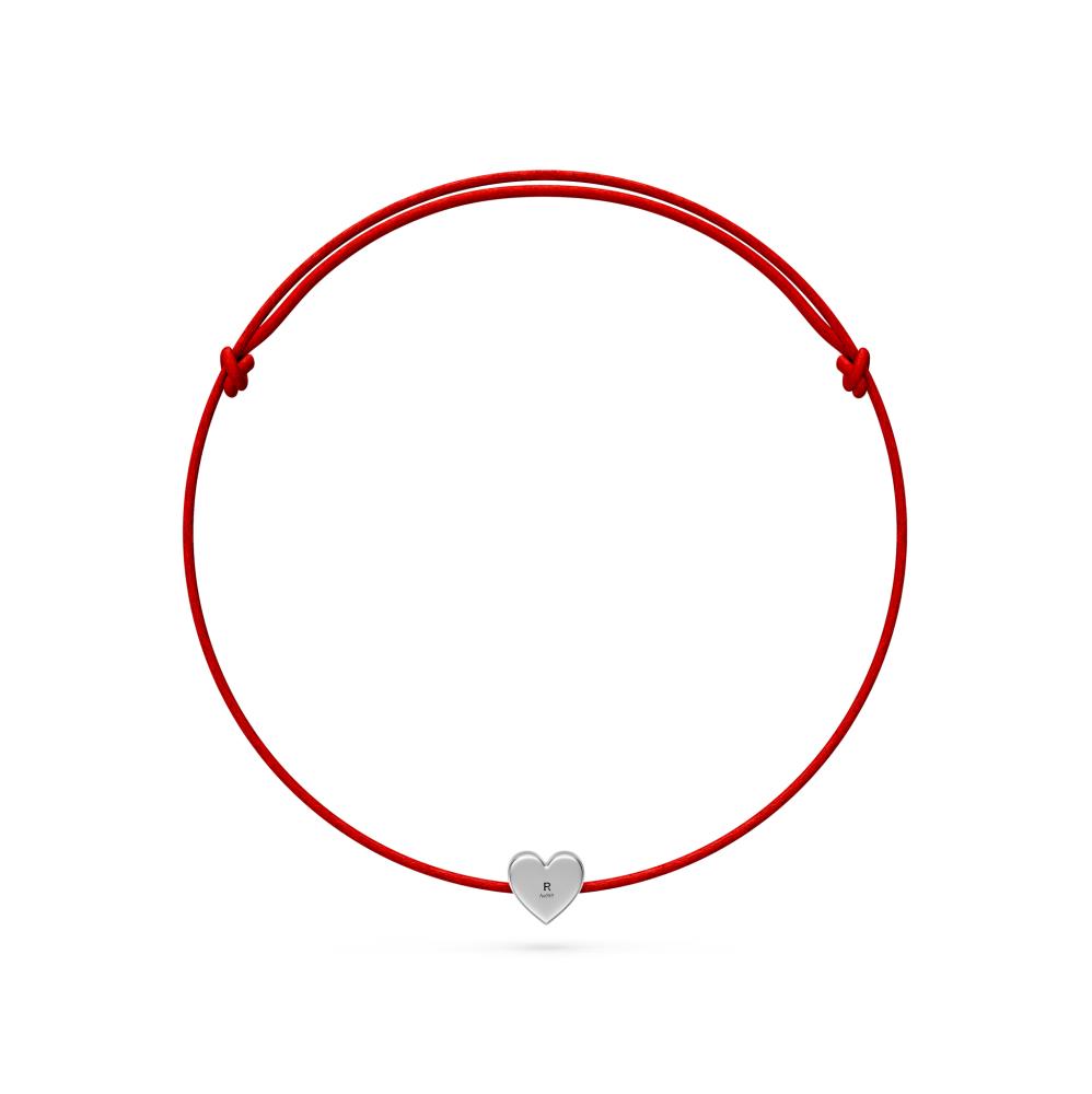 String Bracelet with Diamond in White Gold "Heart" R07570924