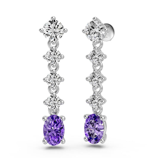 Diamond Earrings with Tanzanite in White Gold R37711224
