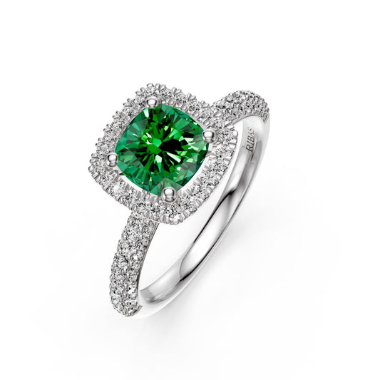 Diamond Ring with Tsavorites in White Gold R37371224