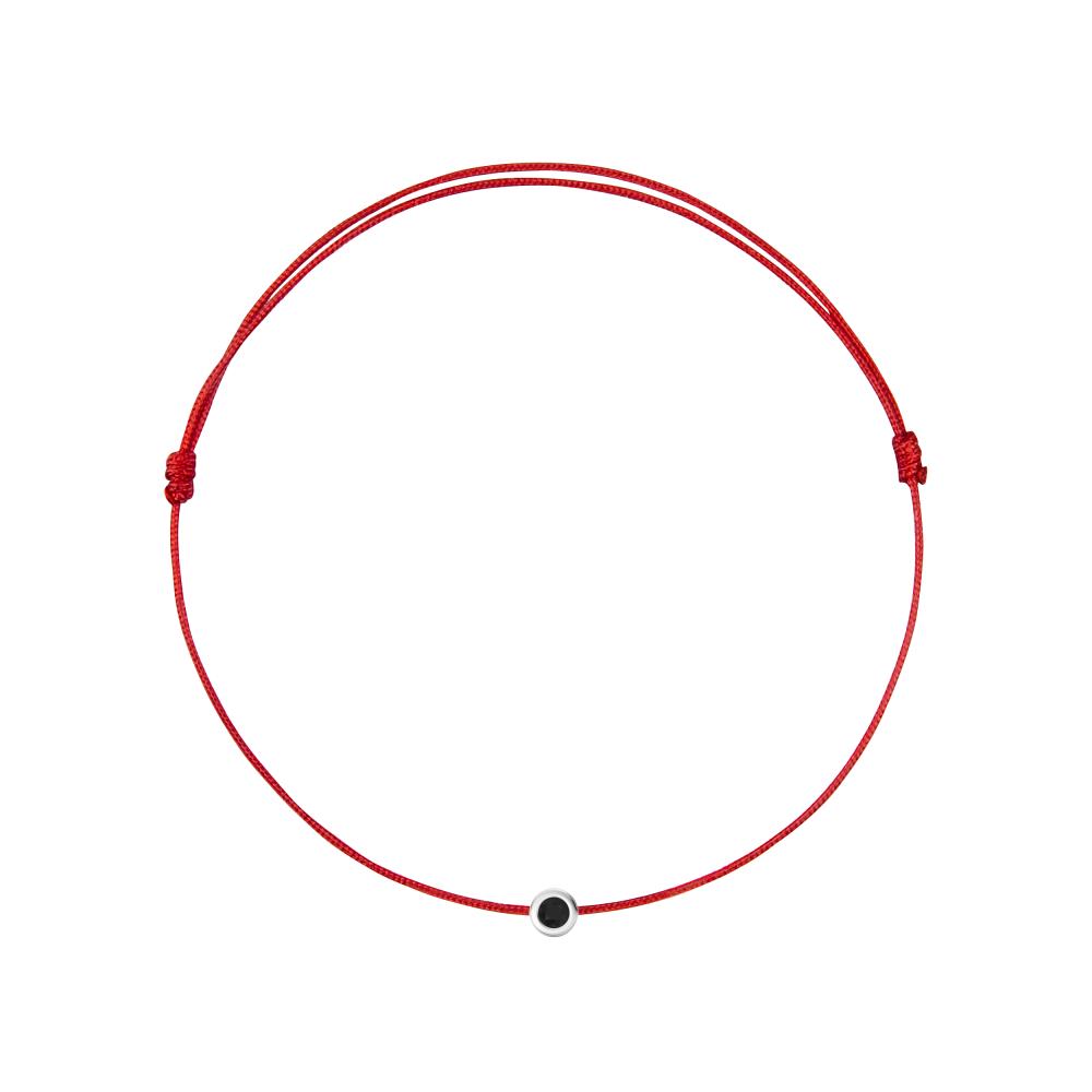 String Bracelet with Black Diamond in White Gold R21150725