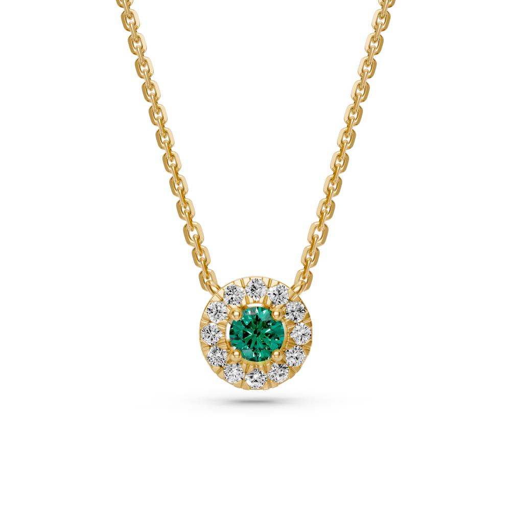 Yellow Gold Necklace with Green Sapphire R02240325
