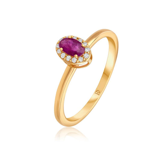 Ruby and Diamond Ring in Yellow Gold JFA17381