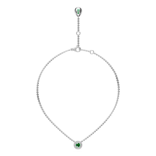 Tourmaline and Diamond Halo Necklace R35991224