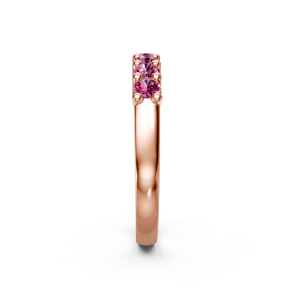 Pink Sapphire Band Ring in Rose Gold R02880325
