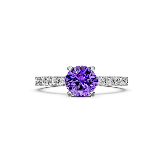 Diamond Ring with Tanzanite in White Gold R37301224