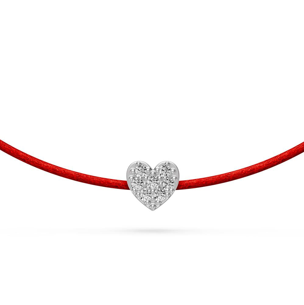 String Bracelet with Diamond in White Gold "Heart" R07490924