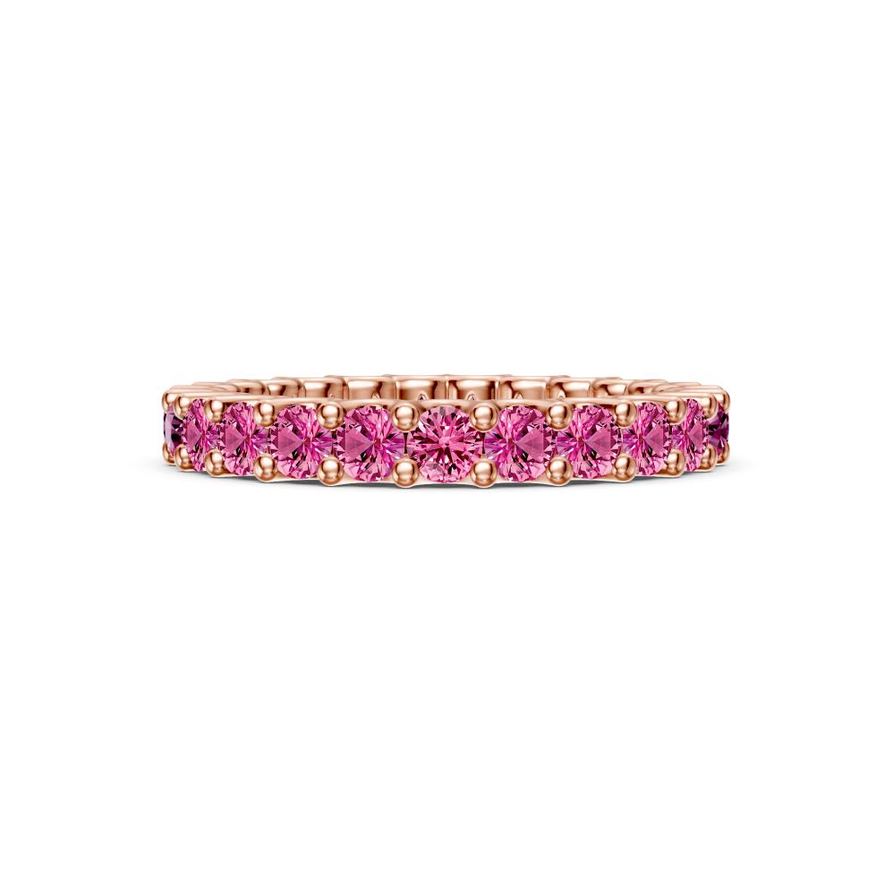 Pink Sapphire Band Ring in Rose Gold R02860325
