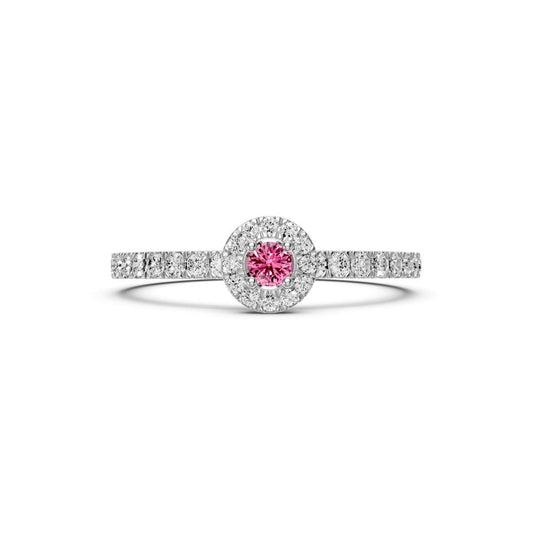 Diamond Ring with Pink Sapphire in White Gold R01860325
