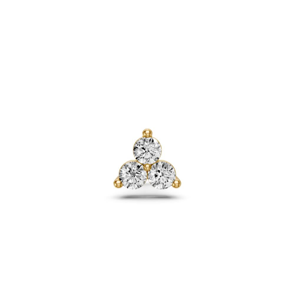 Triple Diamond Piercing in Yellow Gold 0,12ct R25270725