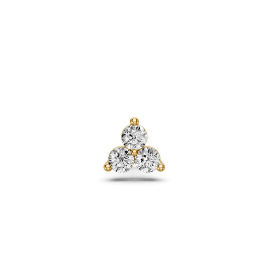 Triple Diamond Piercing in Yellow Gold 0,12ct R25270725
