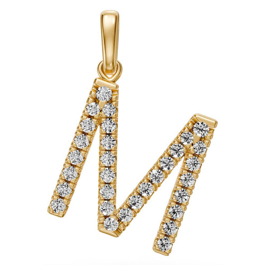 Diamond Letter M Pendant in Yellow Gold JFA9985
