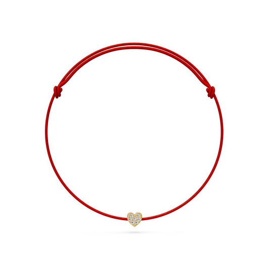 String Bracelet with Diamond in Yellow Gold "Heart" R29780825