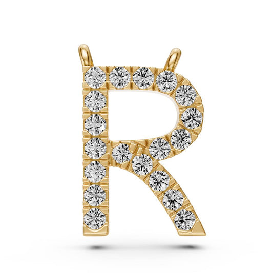 Diamond Letter R Pendant in Yellow Gold R23131124