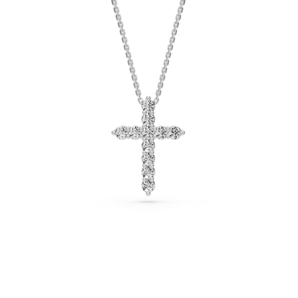 Diamond Cross Pendant in White Gold JFA203479