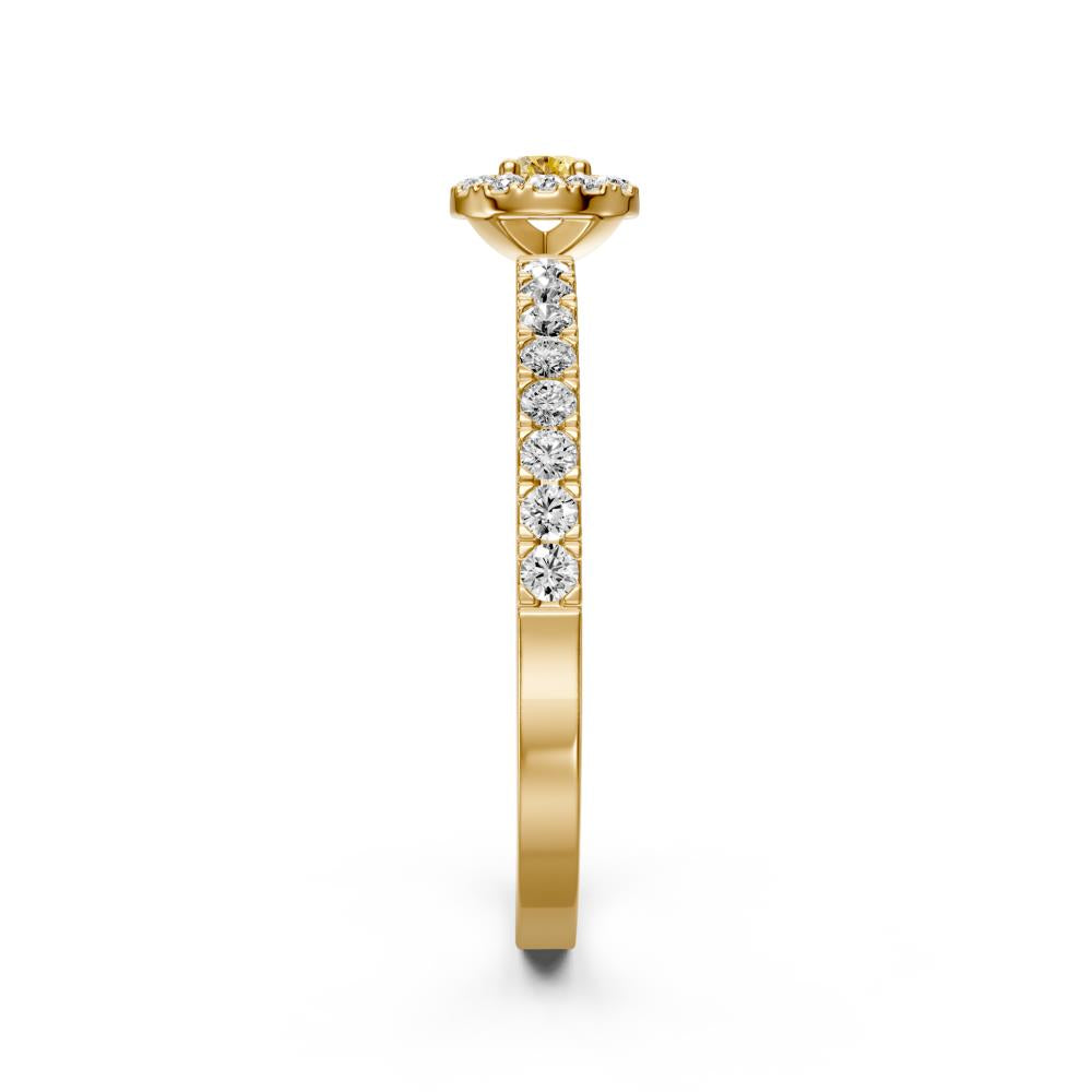 Diamond Ring with Yellow Sapphire in Yellow Gold R03310325
