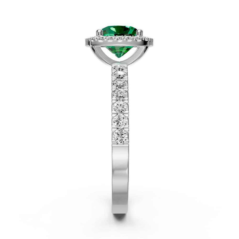 Diamond Ring with Tsavorites in White Gold R37381224