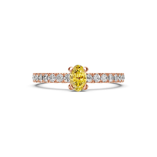 Sapphire Band Ring with Diamonds in Rose Gold R03930325