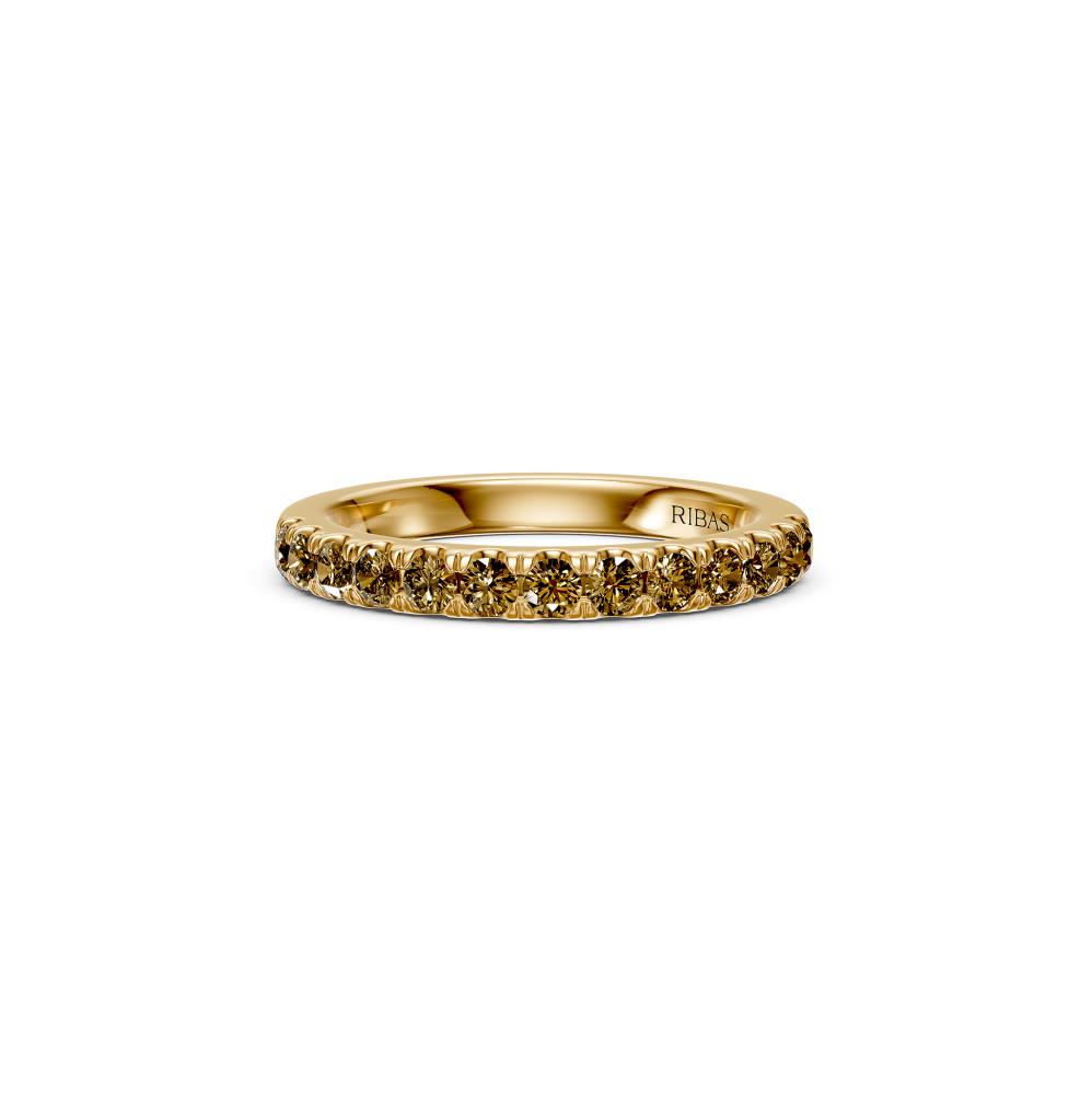 Cognac Diamond Band Ring in Yellow Gold JFA200850