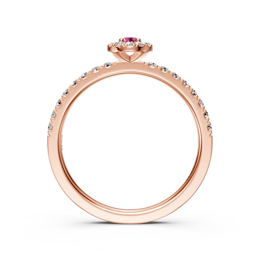 Diamond Ring with Pink Sapphire in Rose Gold R01980325