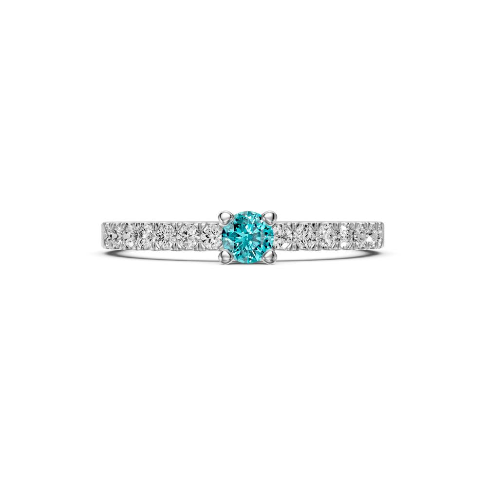 Diamond Ring with Tourmaline in White Gold R03660325