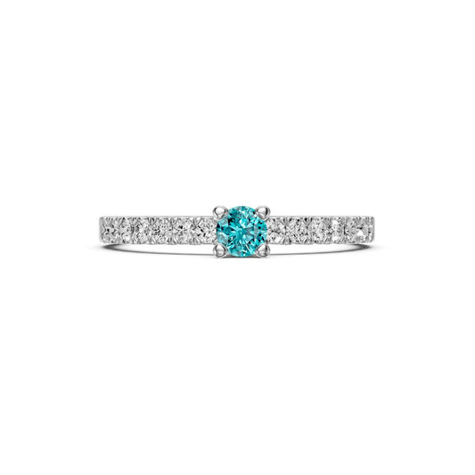 Diamond Ring with Tourmaline in White Gold R03660325