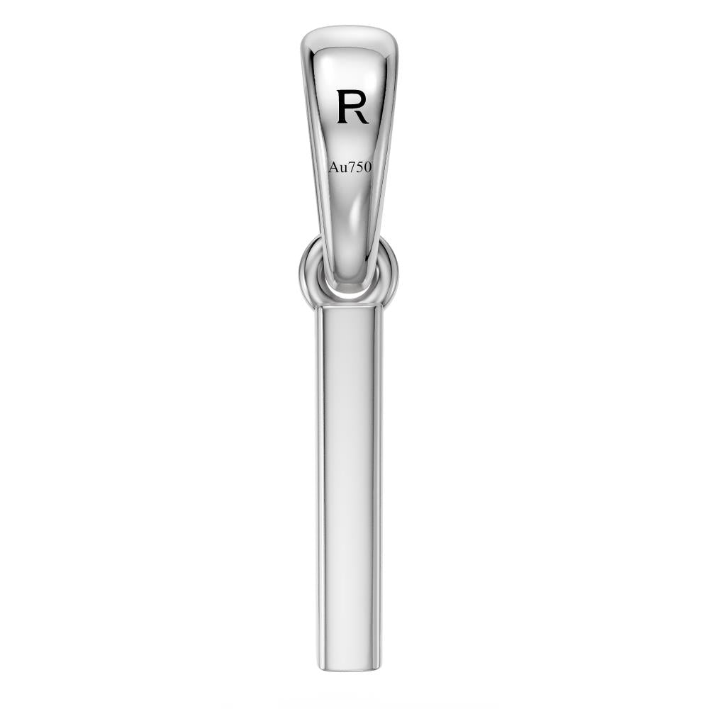 White Gold Mini Pendant Necklace with Diamonds, letter I JFA198998