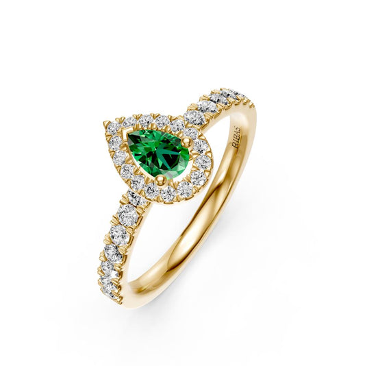 Diamond Ring with Tsavorites in Yellow Gold R39031224