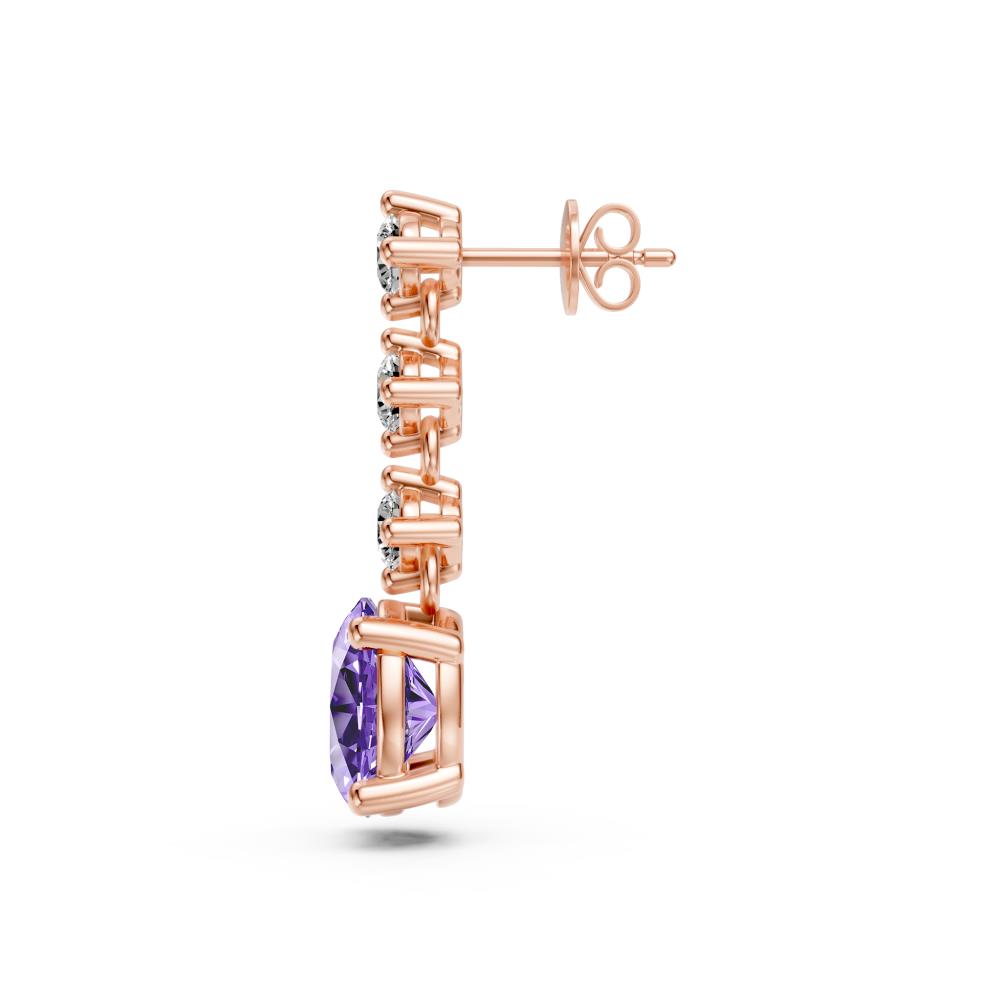 Diamond Earrings with Tanzanite in Rose Gold R36761224