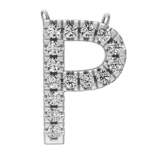Diamond Letter P Pendant in White Gold R35211224