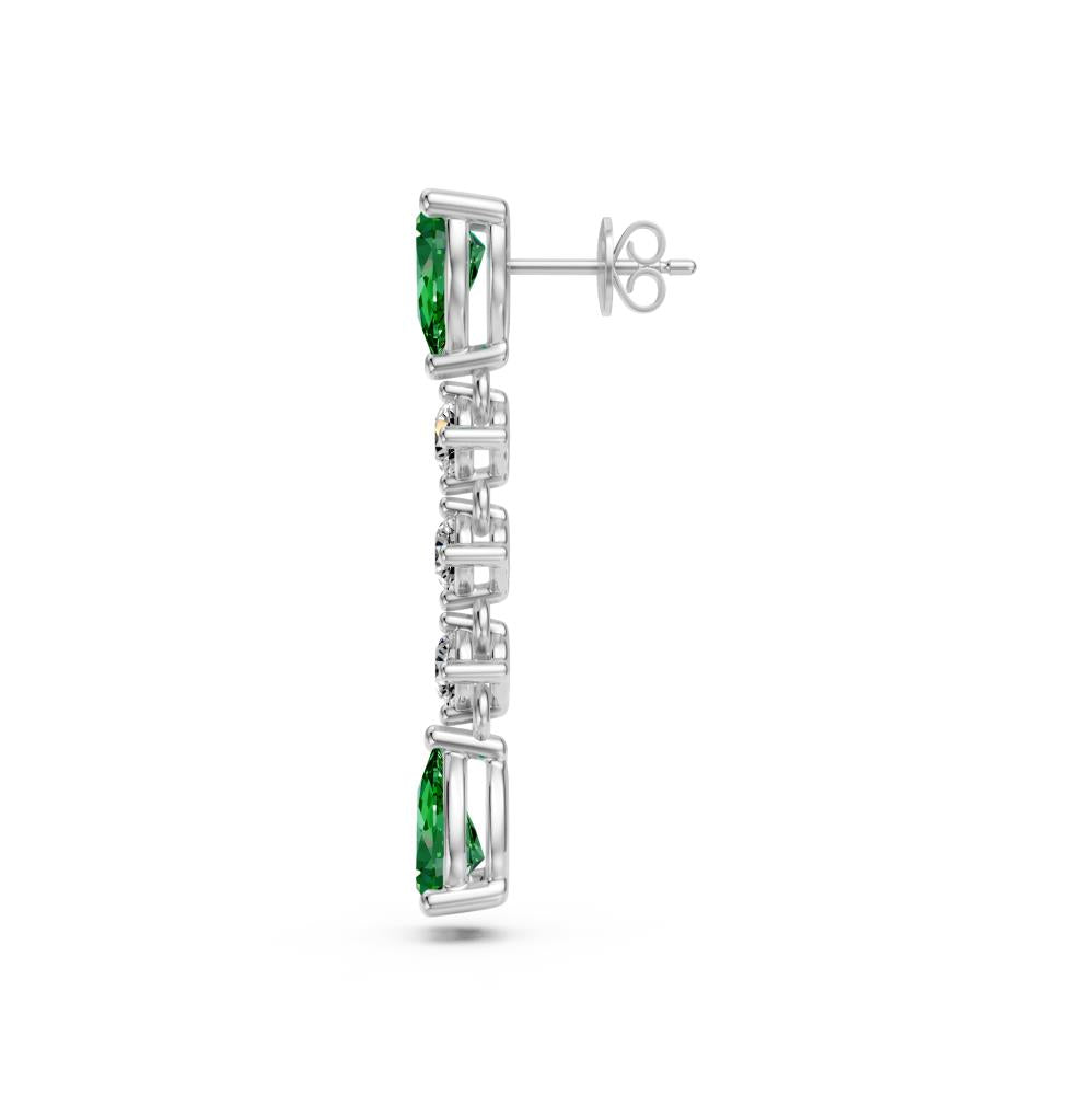 Diamond Earrings in White Gold with Tsavorites R38561224