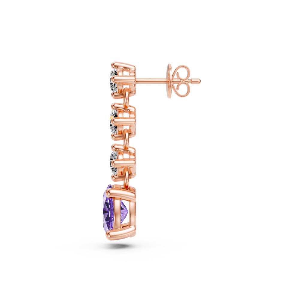 Diamond Earrings with Tanzanite in Rose Gold R37811224
