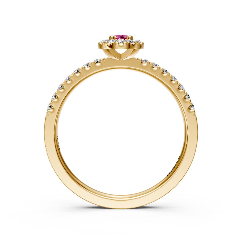 Diamond Ring with Pink Sapphire in Yellow Gold R03570325