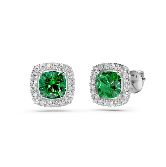 Diamond Earrings in White Gold with Tsavorites R37321224