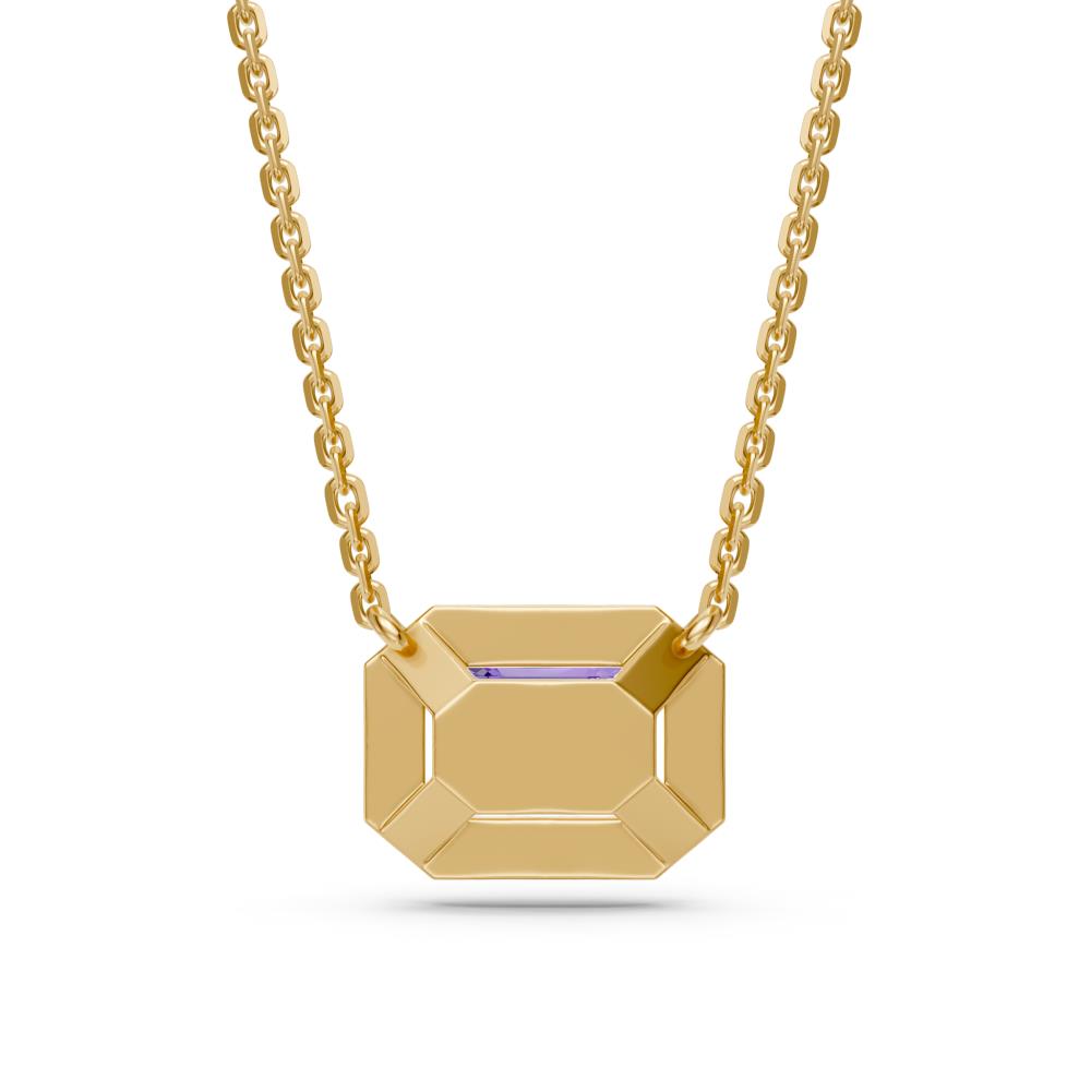 Yellow Gold Necklace with Tanzanite Stone R04000325