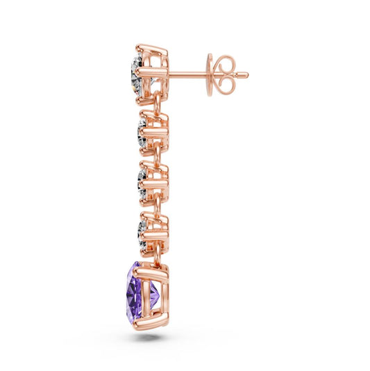 Diamond Earrings with Tanzanite in Rose Gold R37751224