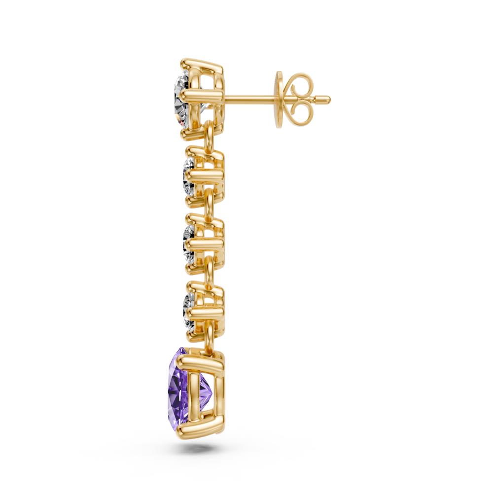 Diamond Earrings with Tanzanite in Yellow Gold R37741224