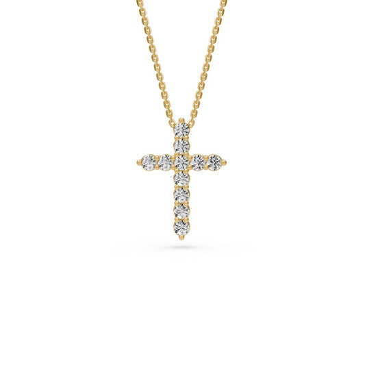 Diamond Cross Pendant in Yellow Gold R22091124