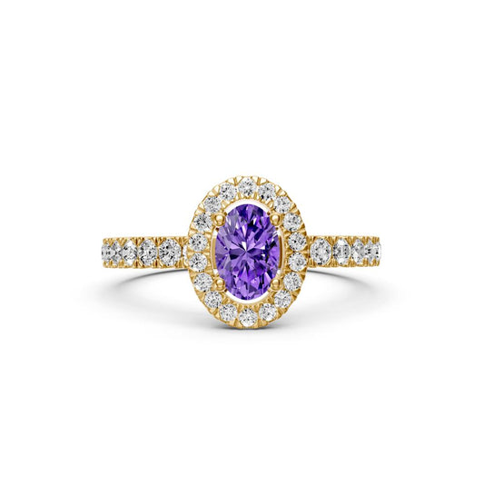 Diamond Ring with Tanzanite in Yellow Gold R38211224
