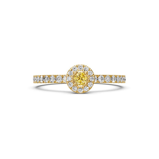 Diamond Ring with Yellow Sapphire in Yellow Gold R03310325