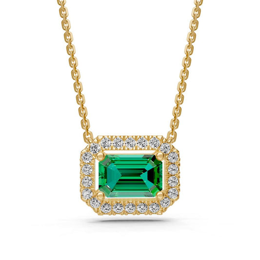 Tsavorite and Diamond Halo Necklace R36241224