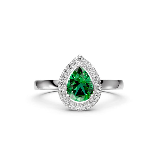 Diamond Ring with Tsavorites in White Gold R39091224