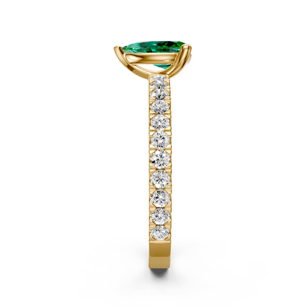 Diamond Ring with Tsavorites in Yellow Gold R39560125