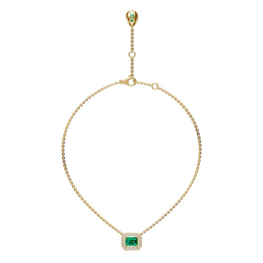 Tsavorite and Diamond Halo Necklace R36261224