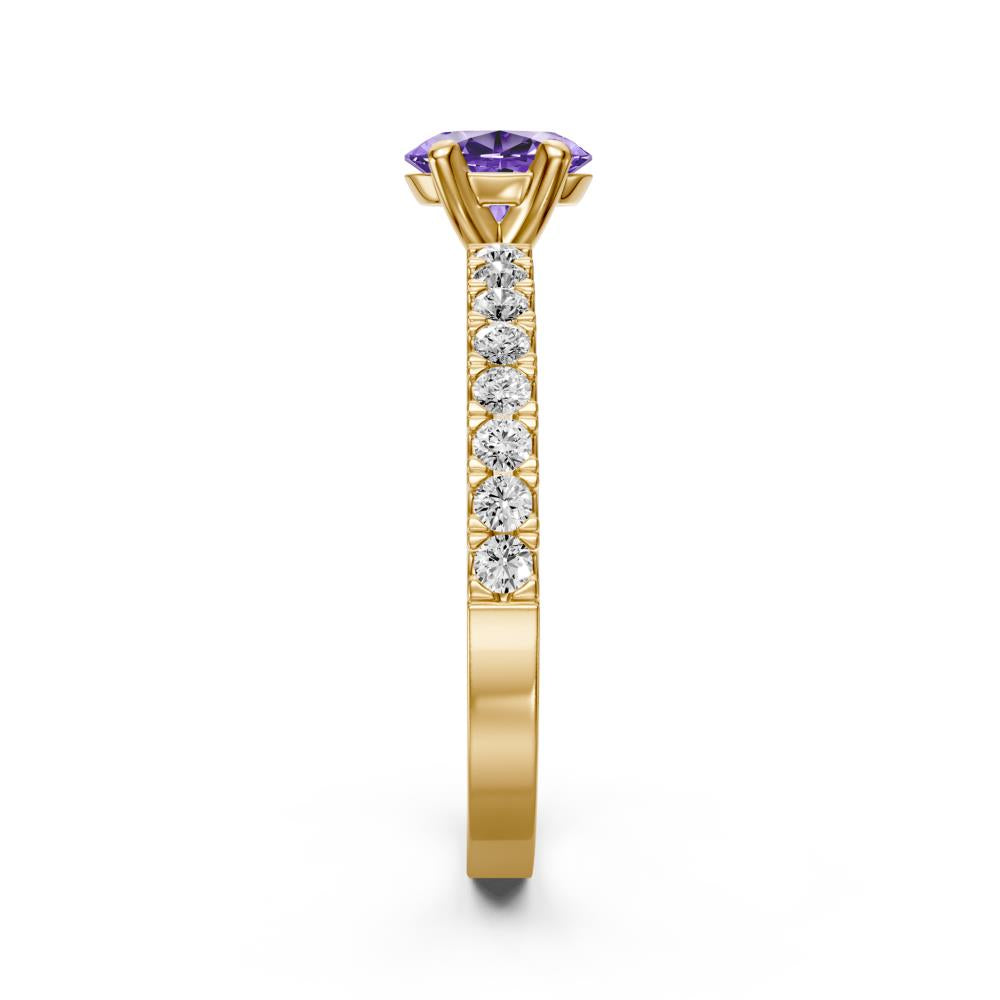Diamond Ring with Tanzanite in Yellow Gold R04290325