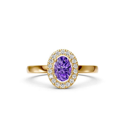 Diamond Ring with Tanzanite in Yellow Gold R38011224