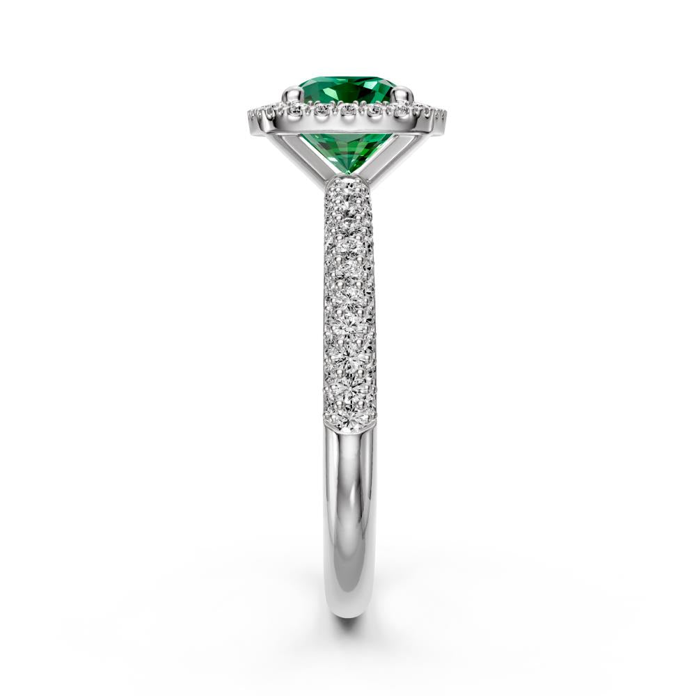 Diamond Ring with Tsavorites in White Gold R37371224