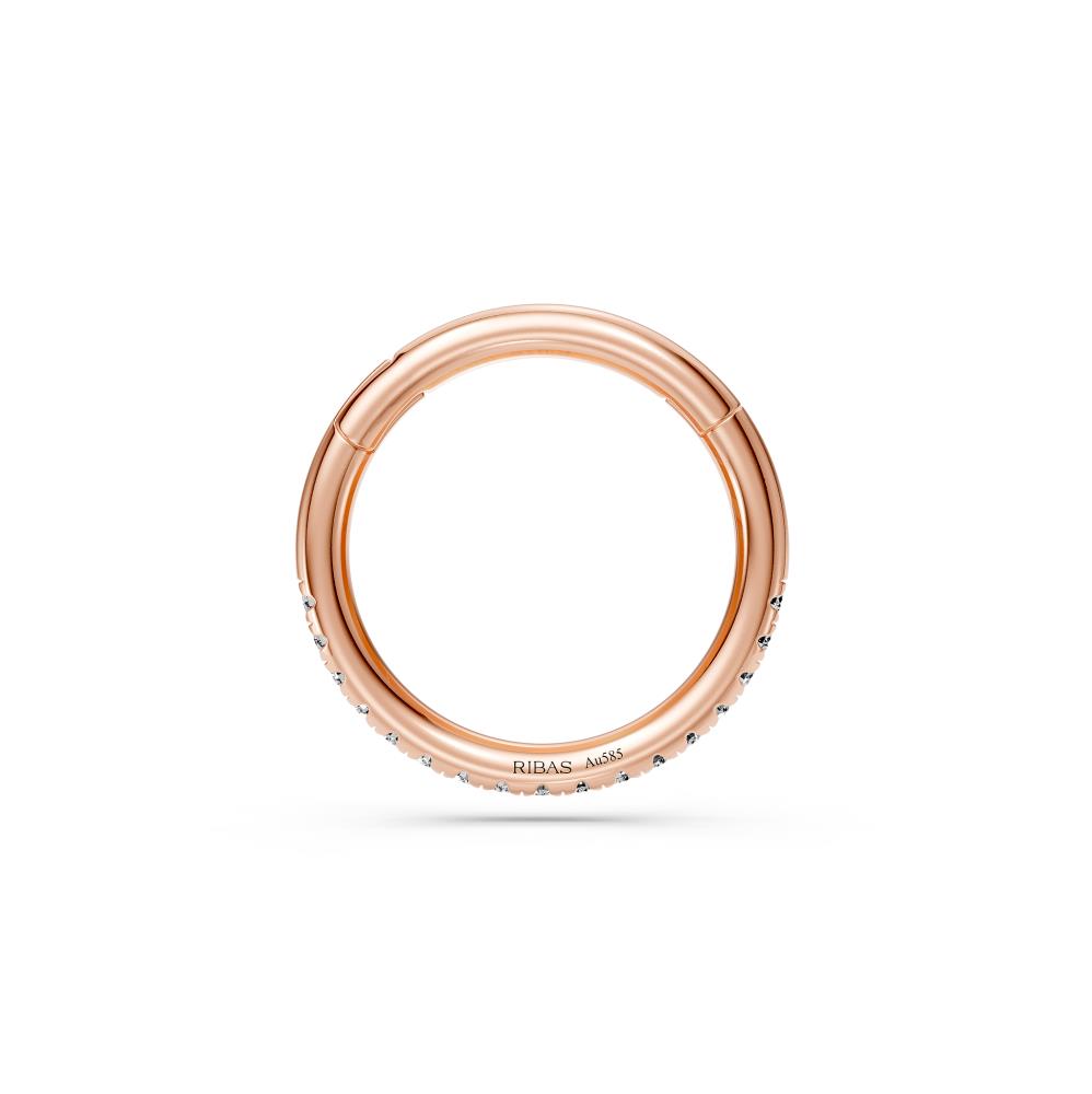Hoop Earring in Rose Gold with Diamonds R29041124