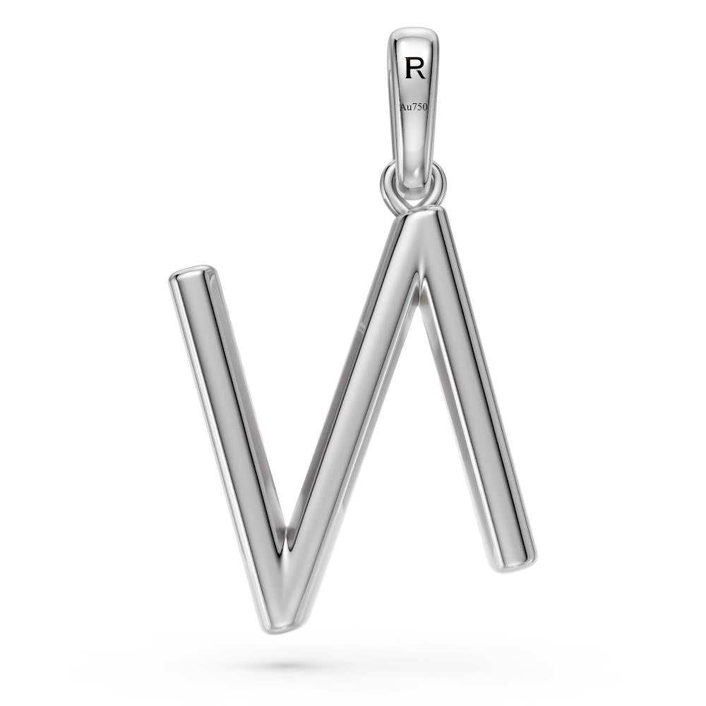 Diamond Letter N Pendant in White Gold JFA19723