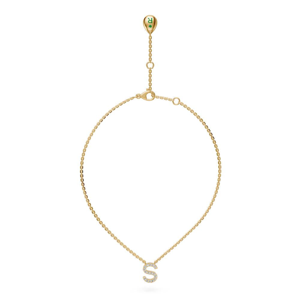 Diamond Letter S Pendant in Yellow Gold R34951224